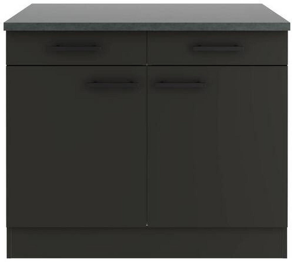 KÜCHENUNTERSCHRANK 100/84,8/60 cm  in Anthrazit  - Anthrazit/Buchefarben, Basics, Holzwerkstoff/Metall (100/84,8/60cm) - Optifit