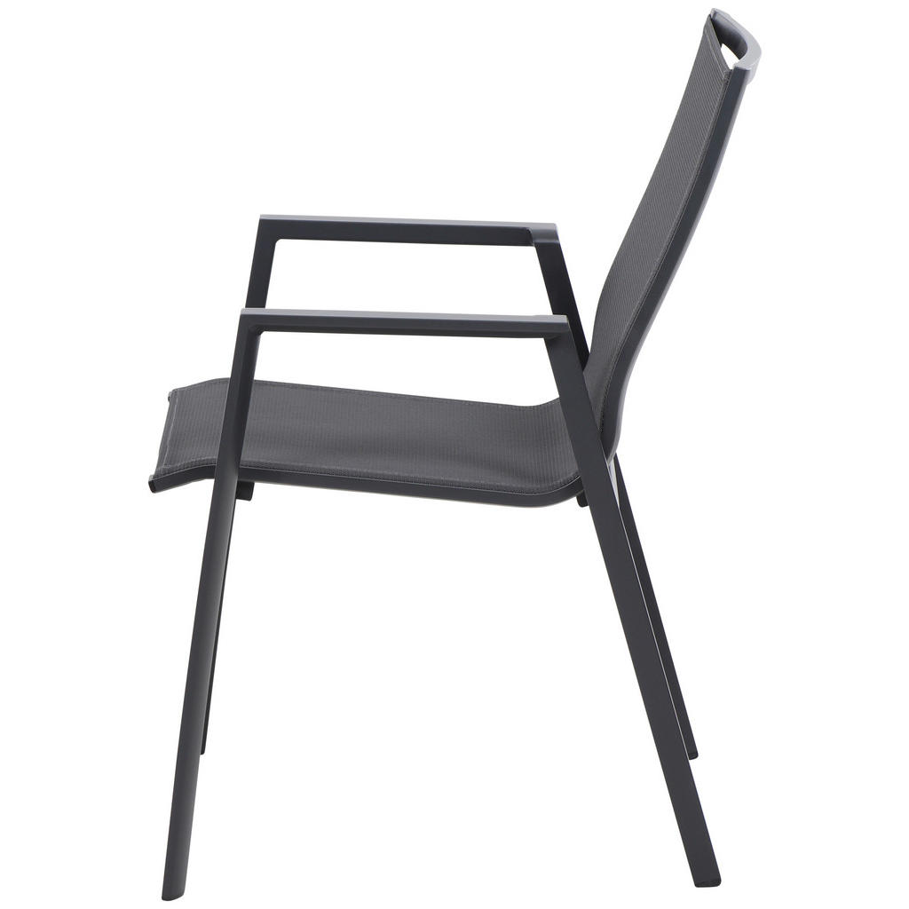 Thumbnail - Siena Garden Stapelsessel, Anthrazit, Metall, Kunststoff, Keramik, 100x88x180 cm, wetterfest, Gartenmöbel, Gartenstühle,...