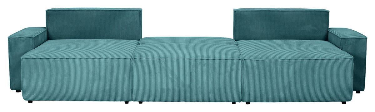 WOHNLANDSCHAFT Petrol Cord  - Petrol/Schwarz, KONVENTIONELL, Kunststoff/Textil (155/348/155cm) - Carryhome