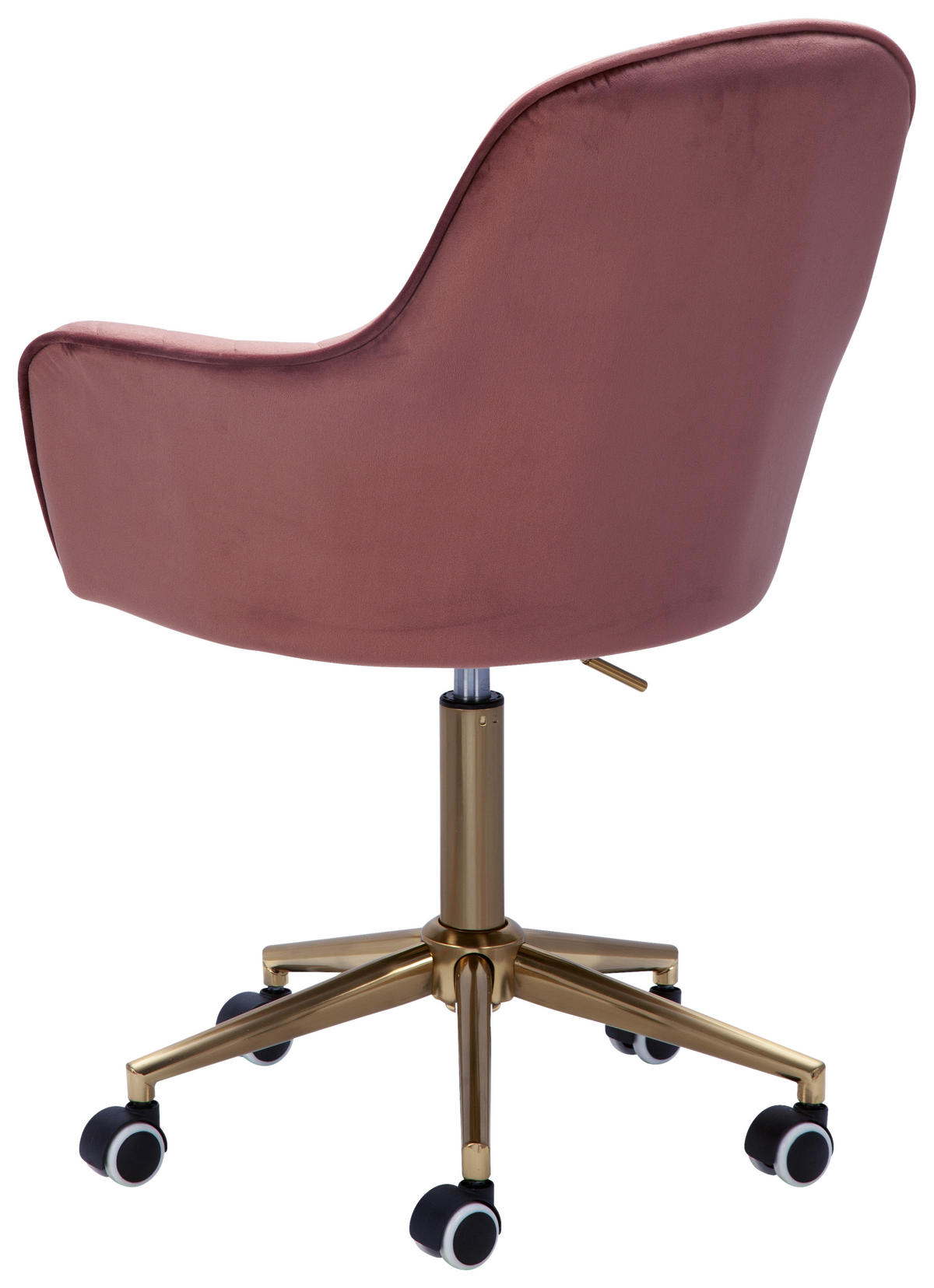 DREHSTUHL Samt Rosa  - Goldfarben/Rosa, KONVENTIONELL, Kunststoff/Textil (54/105/52cm) - MID.YOU
