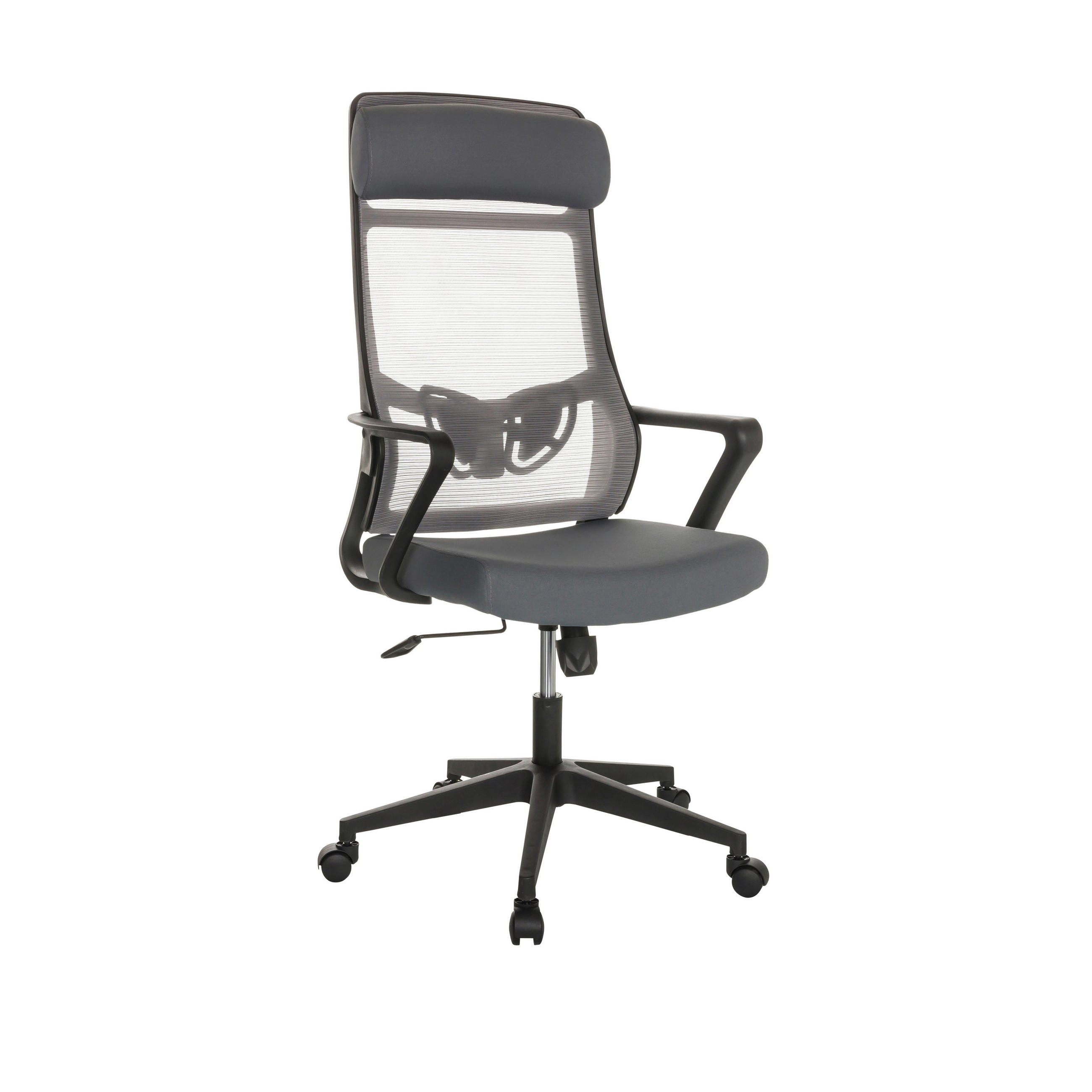 OTOČNÁ ŽIDLE, šedá - šedá/černá, Basics, textil/plast (69/122-132/69cm) - MID.YOU