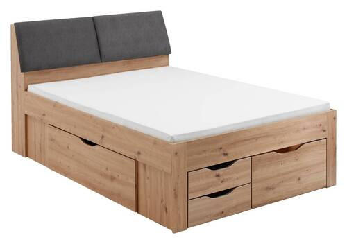 STAURAUMBETT 140/200 cm  in Eiche Artisan  - Eiche Artisan/Grau, KONVENTIONELL, Holzwerkstoff (140/200cm) - Boxxx