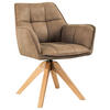 ARMLEHNSTUHL  Sitzfläche 360° drehbar Webstoff  - Eichefarben/Braun, Basics, Holz/Textil (61/85/63cm) - MID.YOU