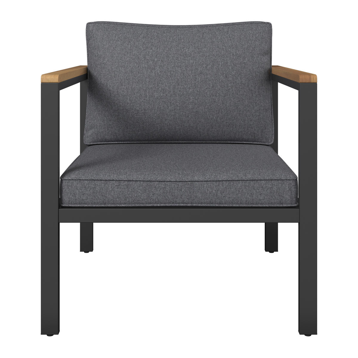 KERTI BÚTORSZETT 4 részes  - akáciaszínű/fekete, Konventionell, textil/fa (90/50/40cm) - Ambia Garden