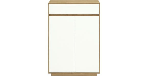 SCHUHSCHRANK 72/103/37 cm - Eichefarben/Weiß, Design, Holz/Holzwerkstoff (72/103/37cm) - Novel