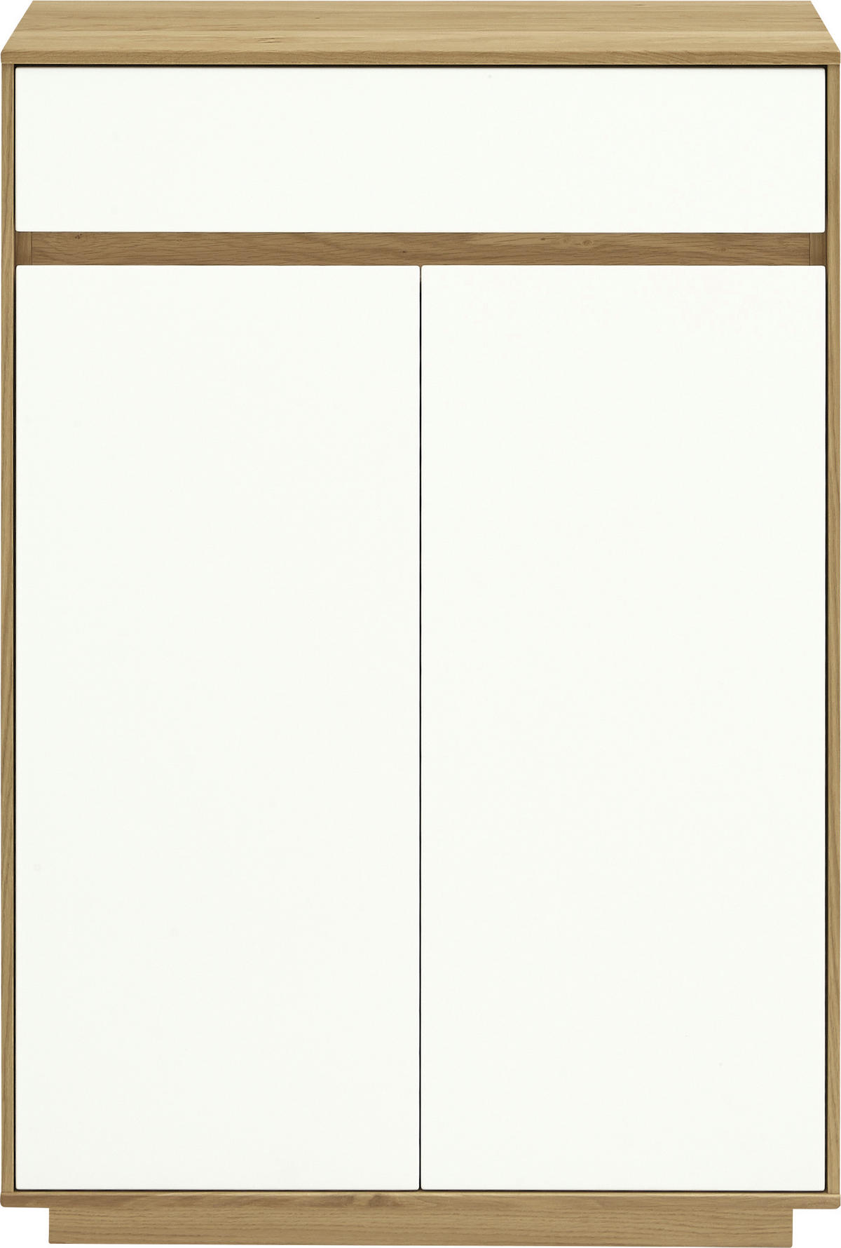 OMARA ZA ČEVLJE delno masivno bela, barve hrasta - barve hrasta/bela, Design, leseni material/les (72/103/37cm) - Novel