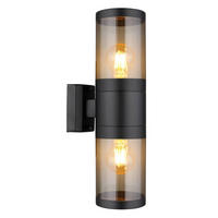 VÄGGLAMPA FÖR UTOMHUS - svart, Basics, metall/plast (10,2/15,5/38cm) - Globo