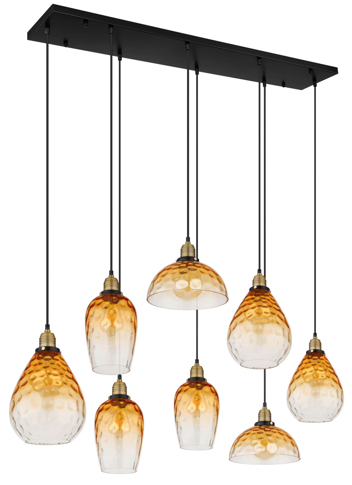 ZÁVĚSNÉ SVÍTIDLO, 125/41/130 cm  - černá/čiré, Basics, kov/sklo (125/41/130cm) - Globo