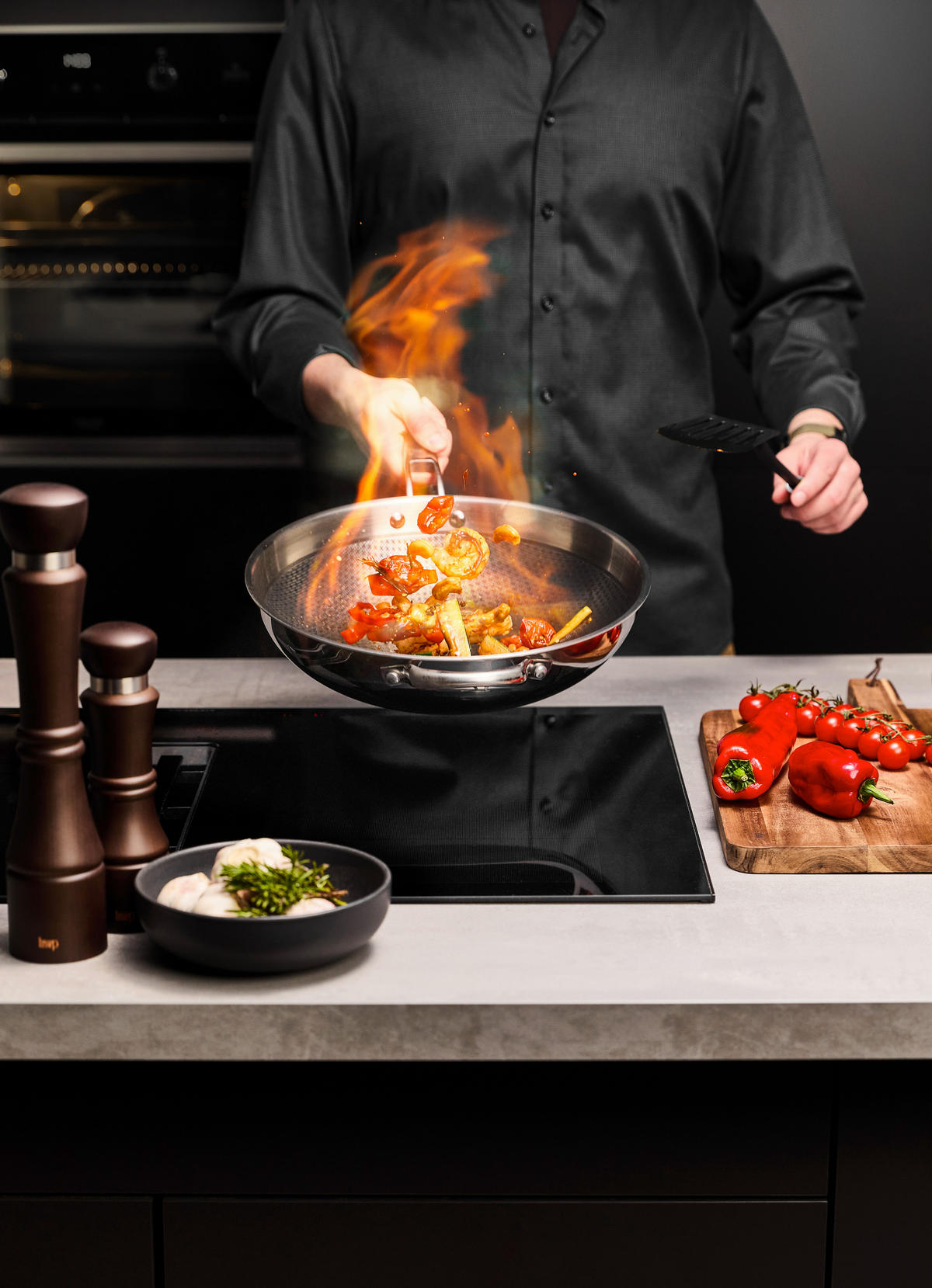 WOKSERPENYŐ  - nemesacélszínű, Basics, fém (30/8cm) - Homeware Profession.