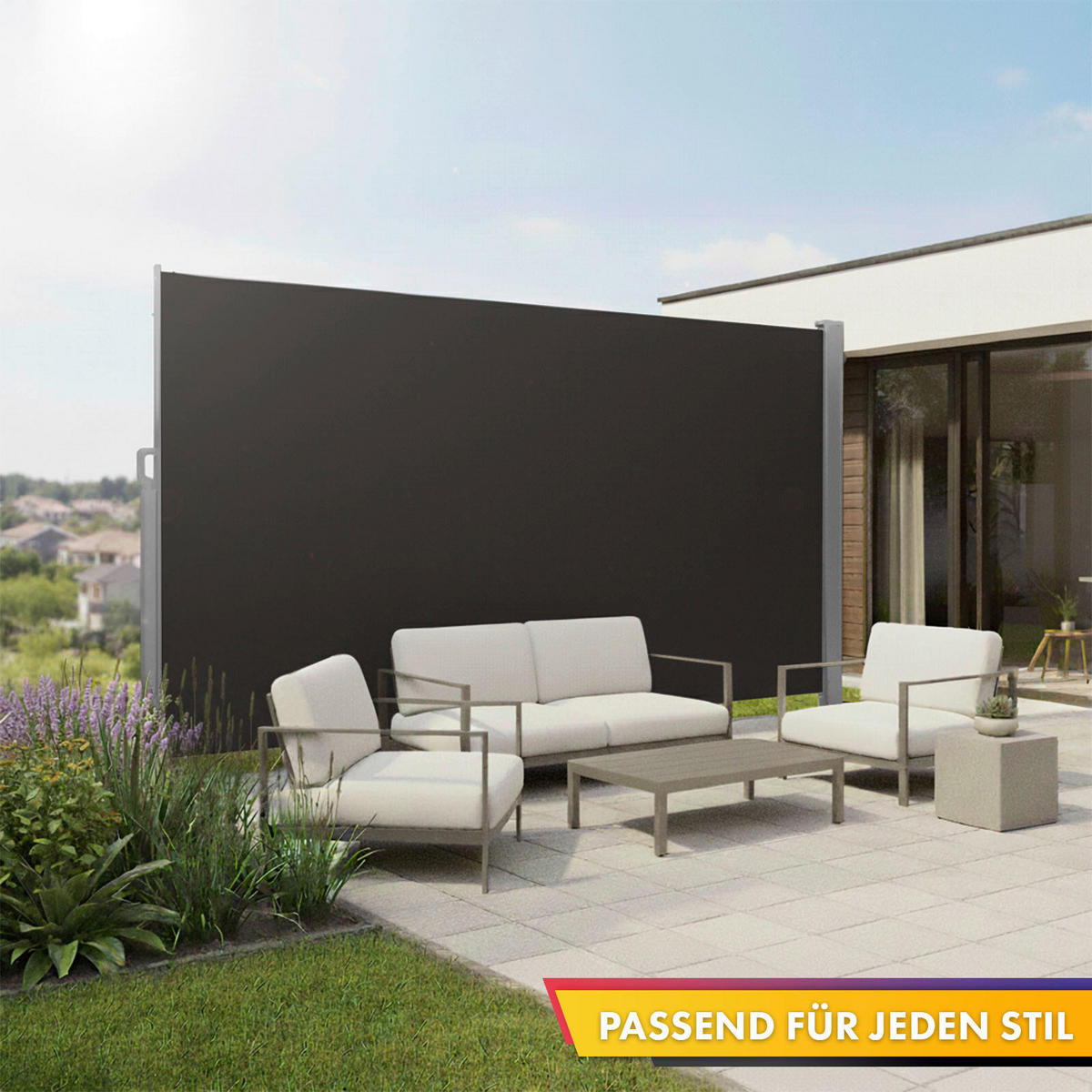 MARKISE - Anthrazit/Silberfarben, Basics, Kunststoff/Metall (400/200cm)