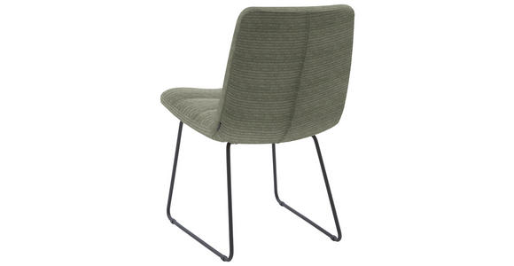 STUHL  in Cord Textil  - Schwarz/Graugrün, Design, Textil/Metall (52/88/66cm) - Dieter Knoll