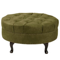 HOCKER in Textil Olivgrün  - Braun/Olivgrün, Design, Holz/Textil (80/45/80cm) - Livetastic