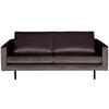 2,5-SITZER Samt Anthrazit  - Anthrazit/Schwarz, Design, Textil/Metall (190/85/86cm) - Livetastic