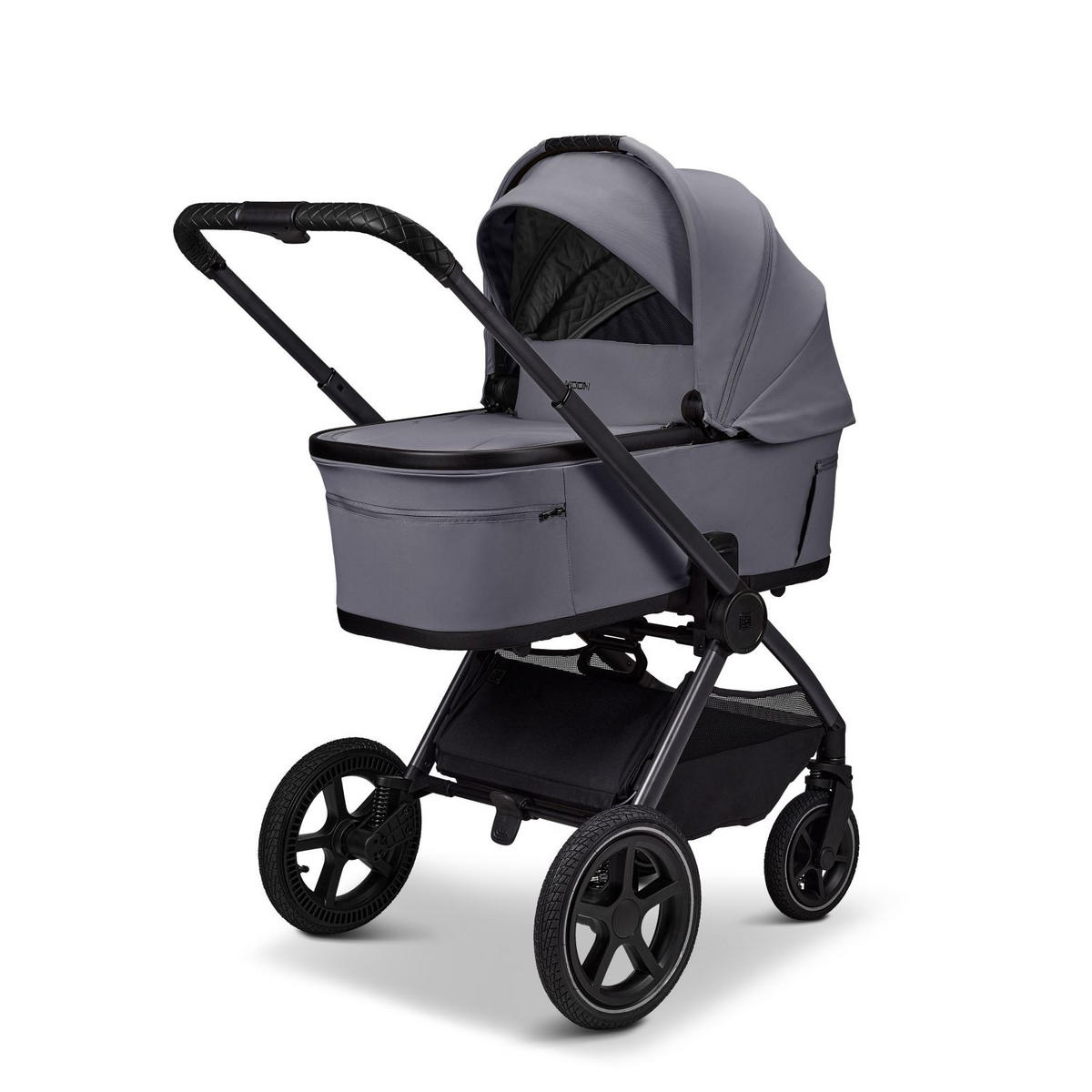 KINDERWAGENSET  GIO FOLD SET AIR  graphite  - Hellgrau/Grau, Basics, Textil/Metall (120/58/92cm) - Moon Edition