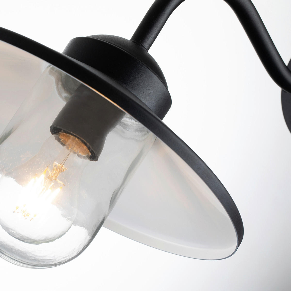 AUSSENWANDLEUCHTE - Schwarz, Design, Glas/Metall (42/27.5/25.5cm) - Elstead Lighting