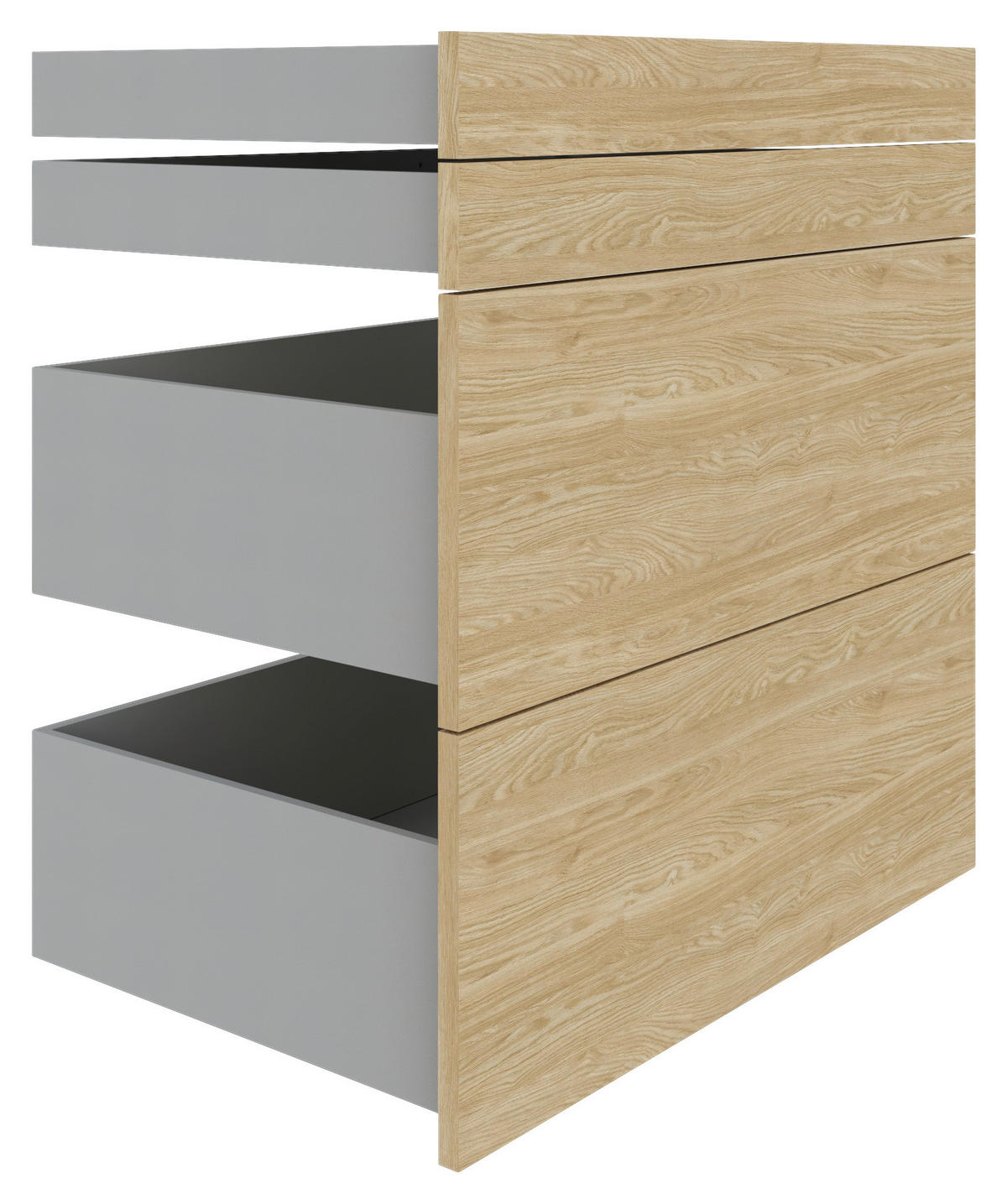 SCHUBLADENSET 90,9/82/46,8 cm   - Eichefarben, Konventionell, Holzwerkstoff (90,9/82/46,8cm) - Hom`in