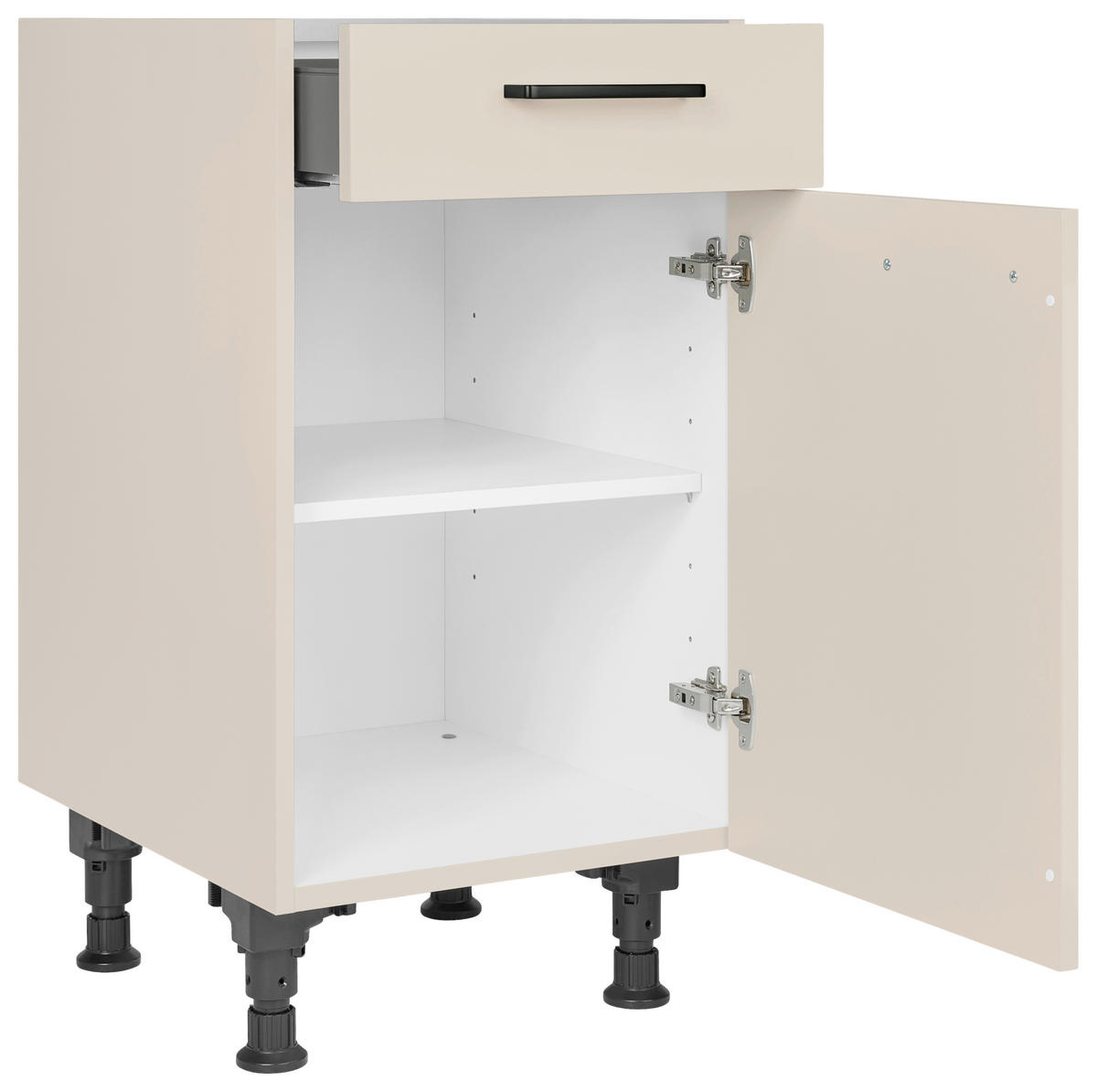 SCHUBKASTENUNTERSCHRANK 45/87/56 cm  in Sandfarben  - Sandfarben/Schwarz, MODERN, Holzwerkstoff/Metall (45/87/56cm) - Nobilia