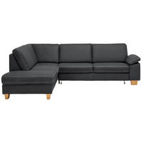 ECKSOFA  in Echtleder Graphitfarben  235/274 cm  - Eichefarben/Beige, KONVENTIONELL, Leder/Holzwerkstoff (235/274cm) - Beldomo Premium