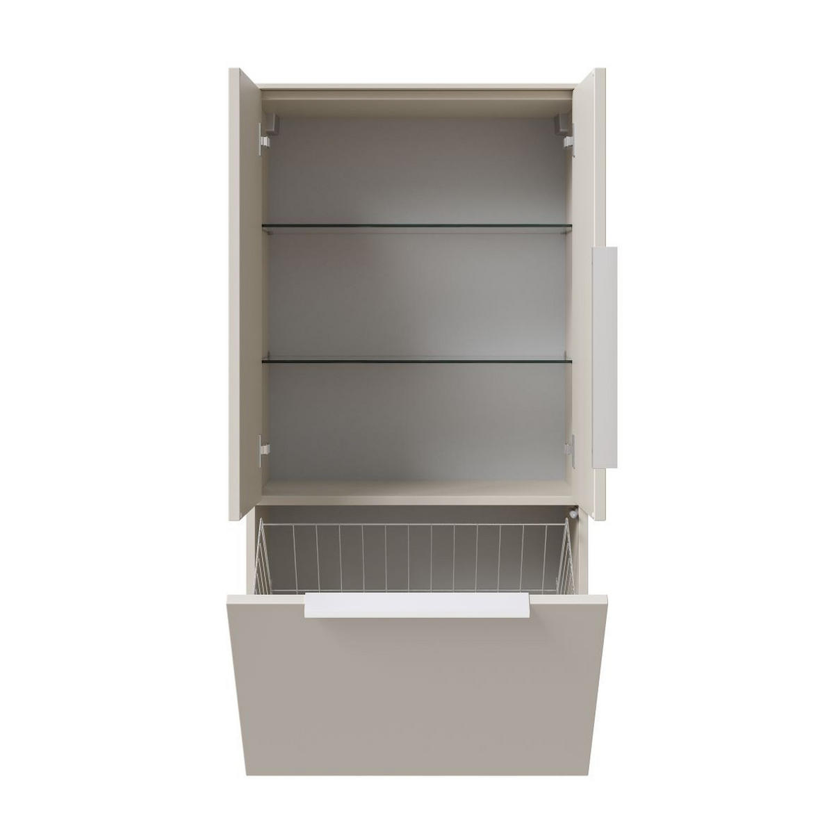 MIDISZEKRÉNY 60/121/33 cm  - kasmír/alumínium színű, Basics, faalapú anyag/Üveg (60/121/33cm) - Sadena