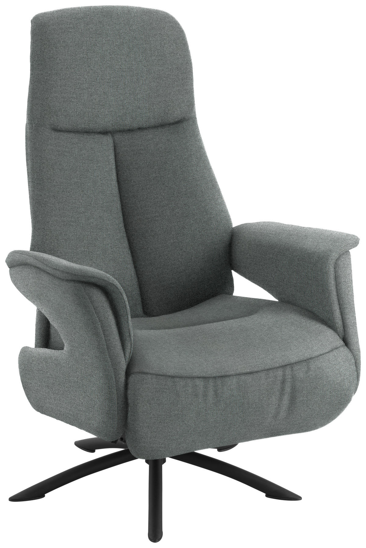 RELAXSESSEL Webstoff Relaxfunktion, Kopfteilverstellung    - Blaugrau/Schwarz, Design, Textil/Metall (73/108/86cm) - Welnova