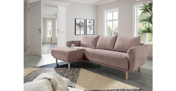 ECKSOFA Altrosa Flachgewebe - Buchefarben/Altrosa, KONVENTIONELL, Holz/Textil (144/230cm) - Carryhome