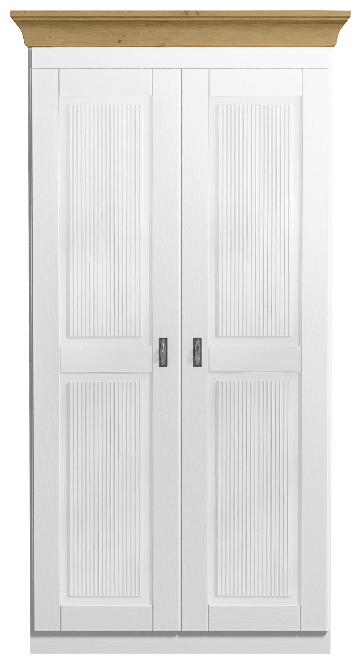 DREHTÜRENSCHRANK 108/210/64 cm,  in Weiß, Laugenfarbig, 2-türig  - Laugenfarbig/Weiß, ROMANTIK / LANDHAUS, Holz/Holzwerkstoff (108/210/64cm) - Boxxx