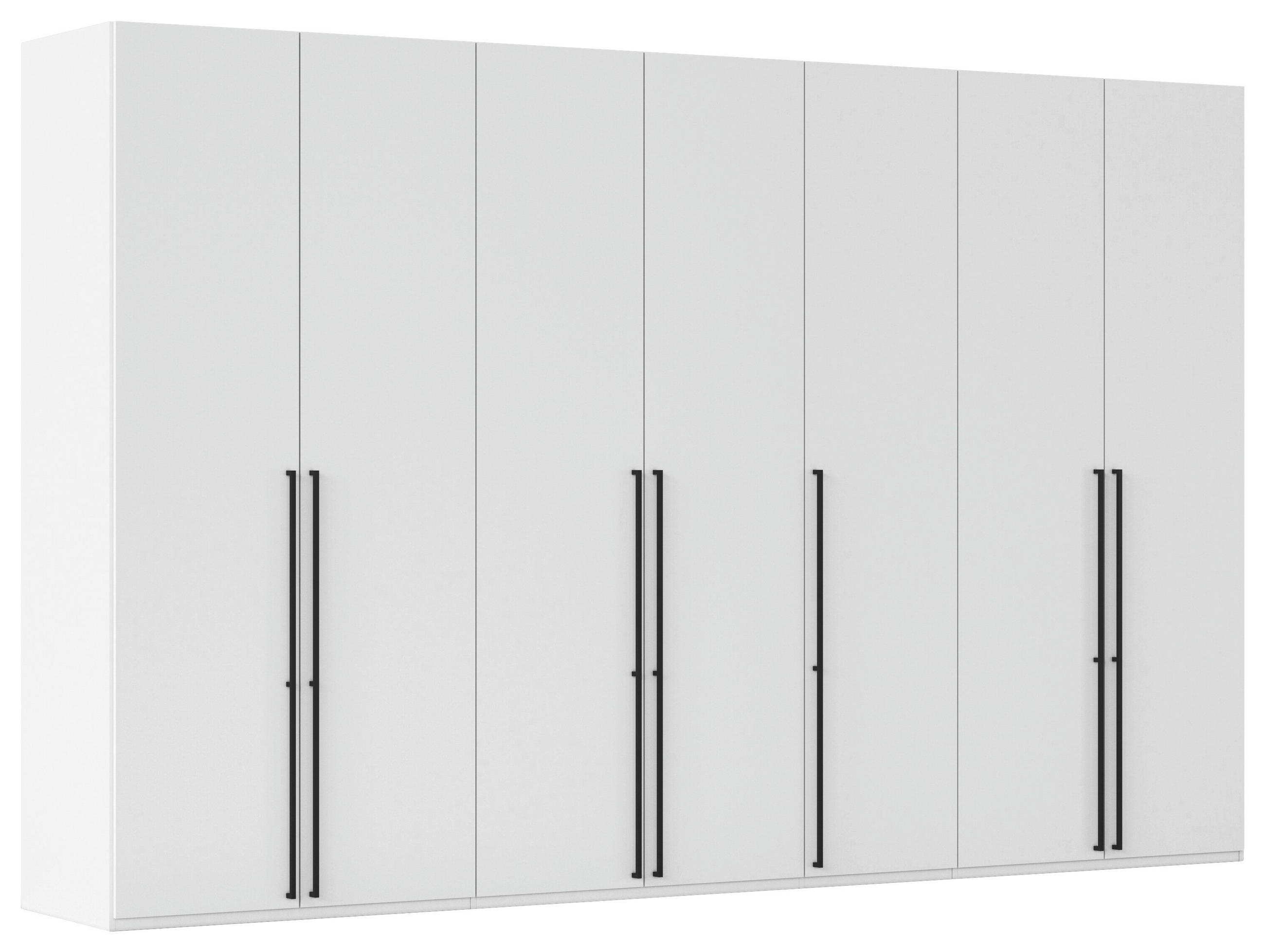 DREHTÜRENSCHRANK 350/223/61 cm,  in Weiß, 7-türig  - Schwarz/Weiß, Basics, Holzwerkstoff/Metall (350/223/61cm) - Novel