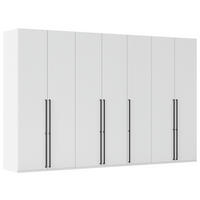 DREHTÜRENSCHRANK 350/223/61 cm,  in Weiß, 7-türig  - Schwarz/Weiß, Basics, Holzwerkstoff/Metall (350/223/61cm) - Novel