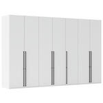 DREHTÜRENSCHRANK 350/223/61 cm,  in Weiß, 7-türig  - Schwarz/Weiß, Basics, Holzwerkstoff/Metall (350/223/61cm) - Novel