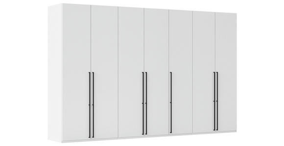 DREHTÜRENSCHRANK 350/223/61 cm,  in Weiß, 7-türig  - Schwarz/Weiß, Basics, Holzwerkstoff/Metall (350/223/61cm) - Novel