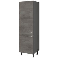 GERÄTEUMBAUSCHRANK 60/216,6/58 cm  in Schieferfarben  - Schieferfarben/Edelstahlfarben, MODERN, Holzwerkstoff/Metall (60/216,6/58cm) - Nobilia