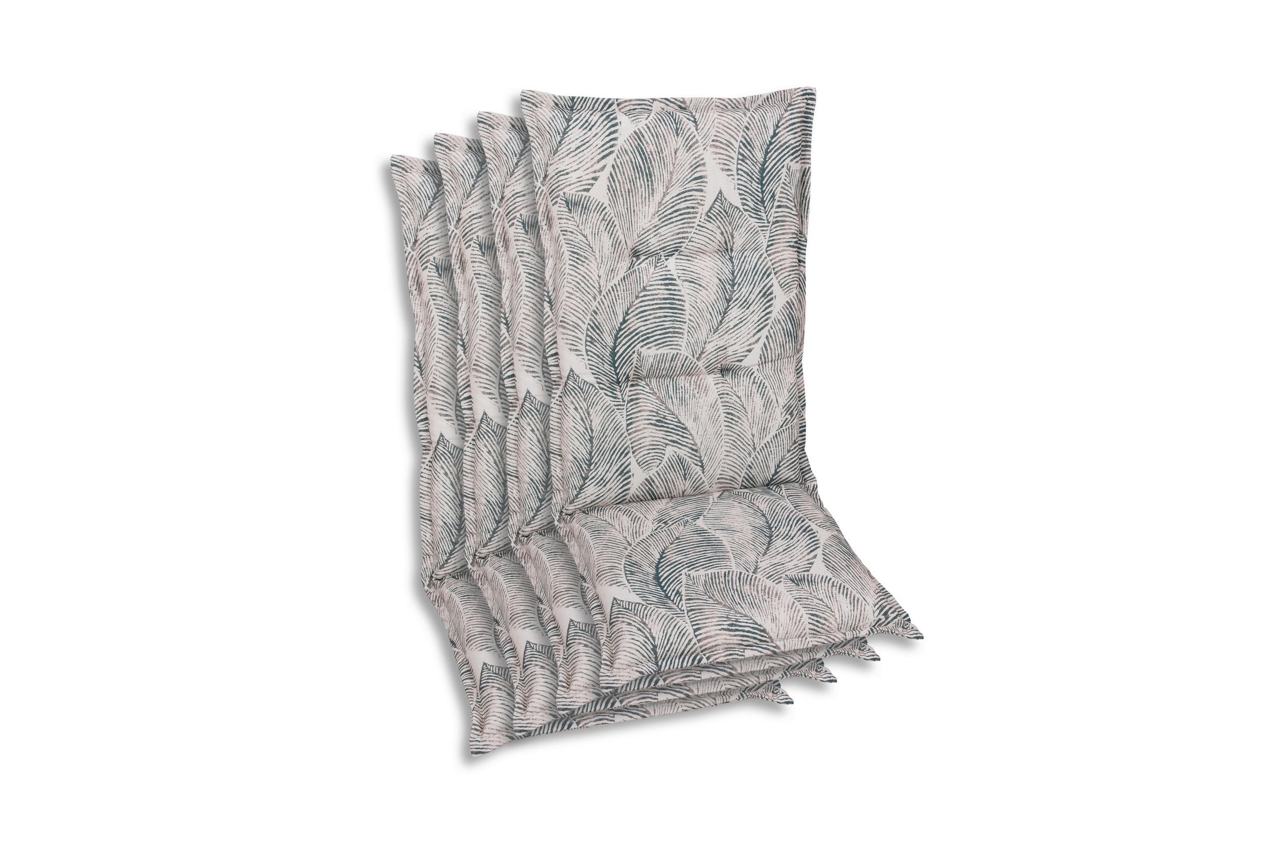 SESSELAUFLAGENSET in Grau, Beige Blätter  - Beige/Grau, Basics, Textil (50/7/108cm)