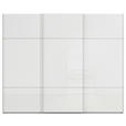 SCHWEBETÜRENSCHRANK  in Grau, Weiß  - Weiß/Grau, KONVENTIONELL, Glas/Holzwerkstoff (242/223/68cm) - Novel