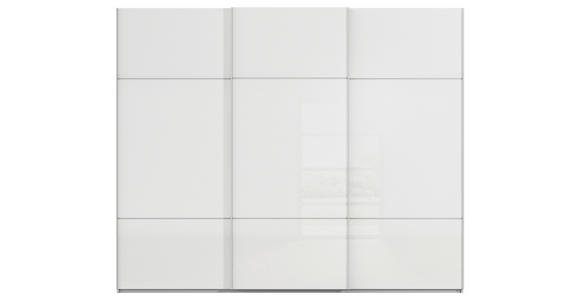 SCHWEBETÜRENSCHRANK in Grau, Weiß - Weiß/Grau, KONVENTIONELL, Glas/Holzwerkstoff (271/223/68cm) - Novel