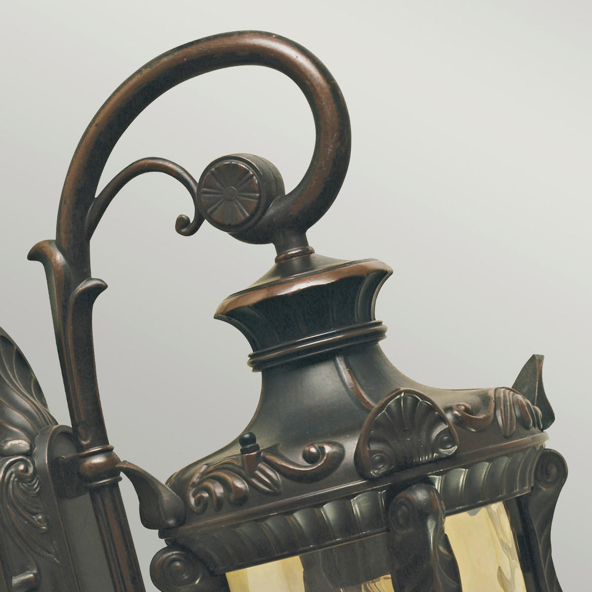 VÄGGLAMPA UTOMHUS - bronsfärgad, Romantik / Lanthus, metall/glas (52/19/26.5cm) - Elstead Lighting