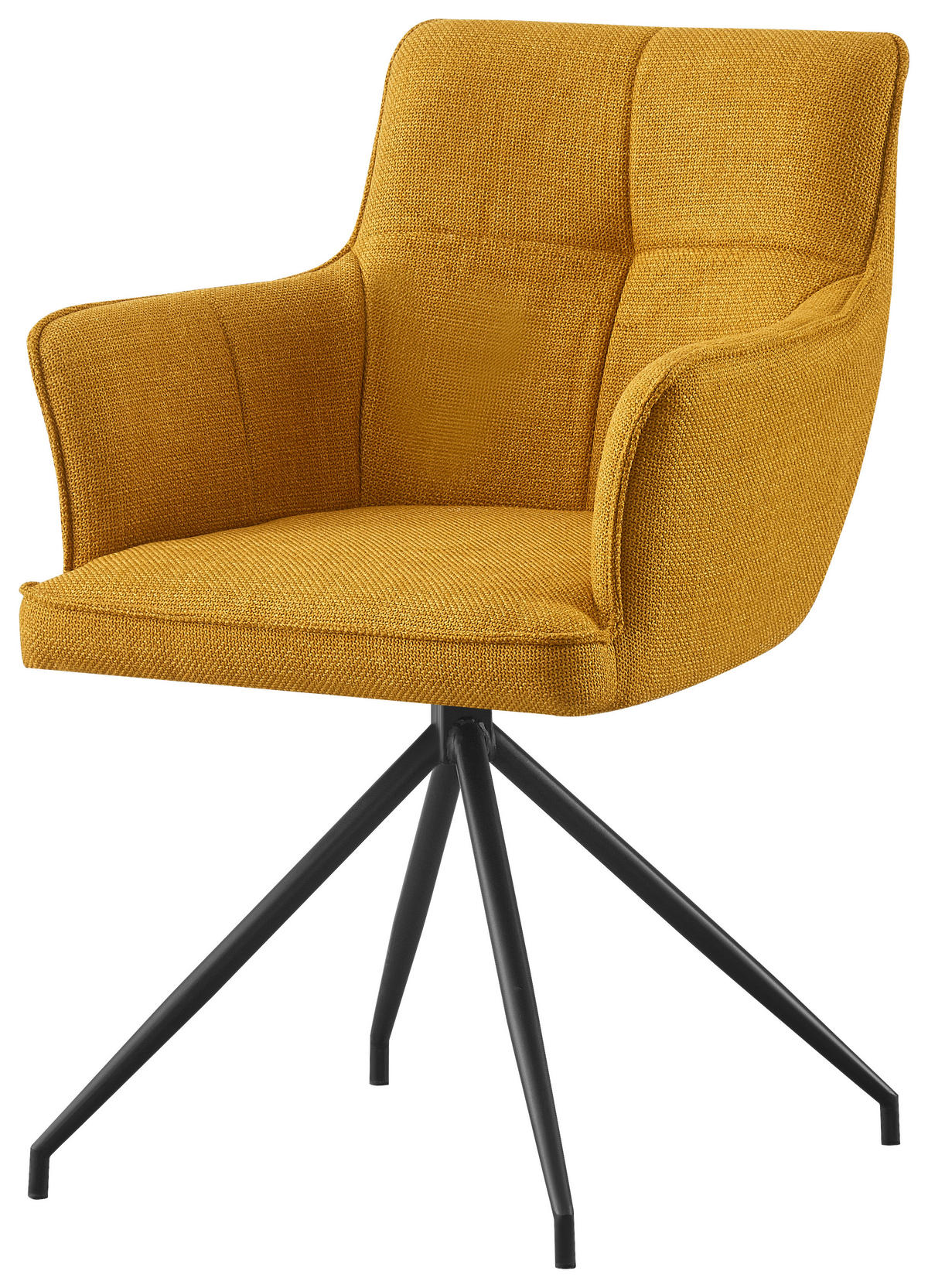 ŽIDLE S PODRUČKAMI, železo, tkaná látka, černá, curry žlutá - černá/curry žlutá, Design, kov/textil (58/84/62,5cm) - Novel