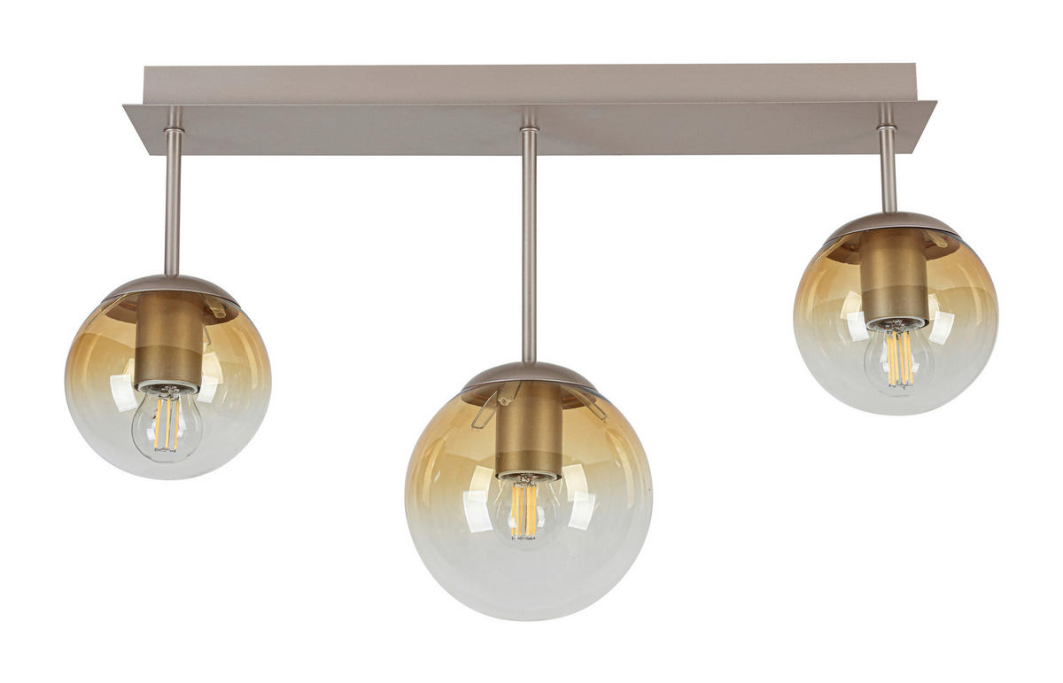 DECKENLEUCHTE    60/16/34,5 cm  - Champagner/Bernsteinfarben, Trend, Glas/Kunststoff (60/16/34,5cm) - Collett's Monde