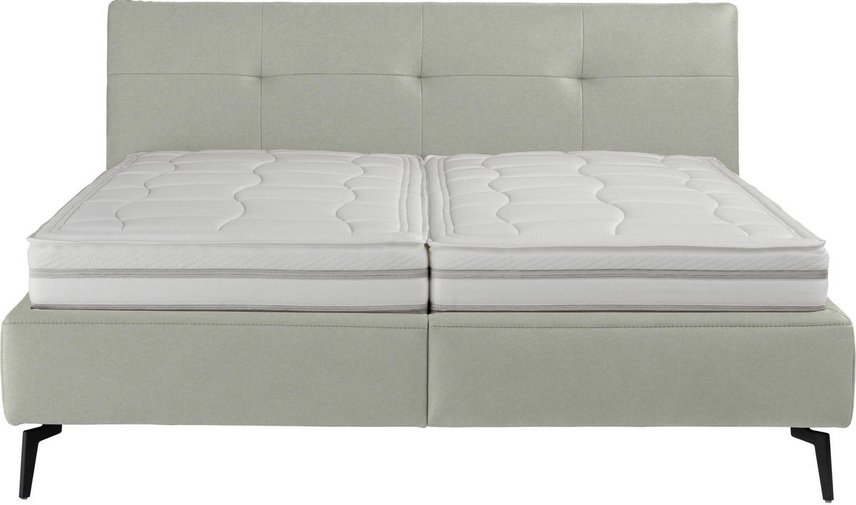 POLSTERBETT 180/200 cm  in Hellgrau  - Weiss/Creme, Modern, Holz/Holzwerkstoff (180/200cm) - Beldomo - Sleep
