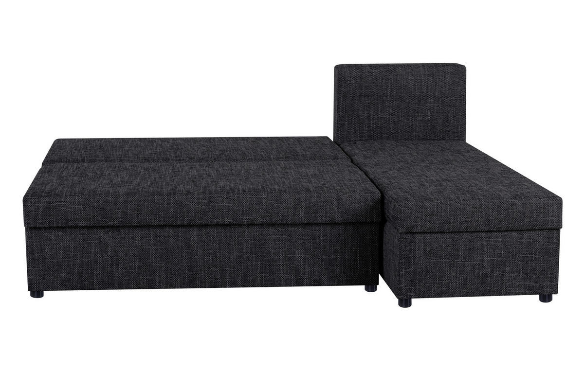 SAROKKANAPÉ textil, faalapú anyag fekete  - fekete, Design, műanyag/faalapú anyag (195/147cm) - P & B
