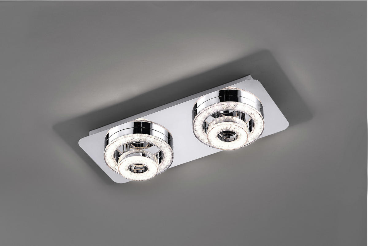 PLAFONIERĂ CU LED - culoare crom, Design, metal (40/17/13cm) - Novel