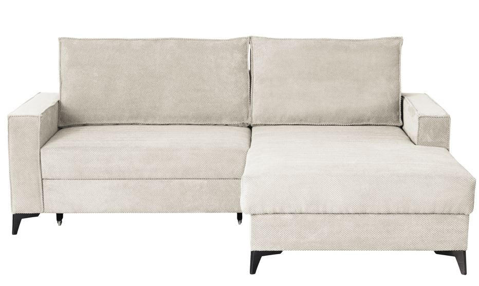 Colțar Extensibil, lemn, metal, textil, bej,