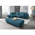 ECKSOFA in Mikrofaser Blau  - Chromfarben/Blau, Design, Textil/Metall (207/301cm) - Xora