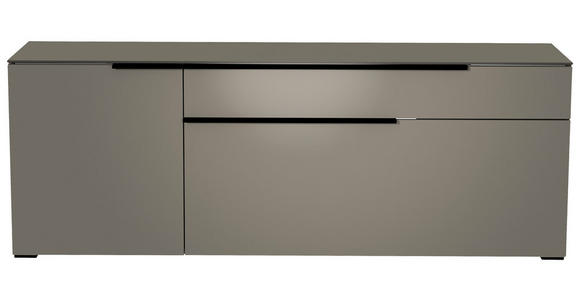 LOWBOARD Grau, Schwarz  - Schwarz/Grau, Design, Glas/Holzwerkstoff (160/58/45cm) - Moderano