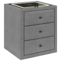 NACHTSCHRANK 49,5/56,5/46 cm, Grau,  - Schwarz/Grau, Basics, Glas/Kunststoff (49,5/56,5/46cm) - Chameo