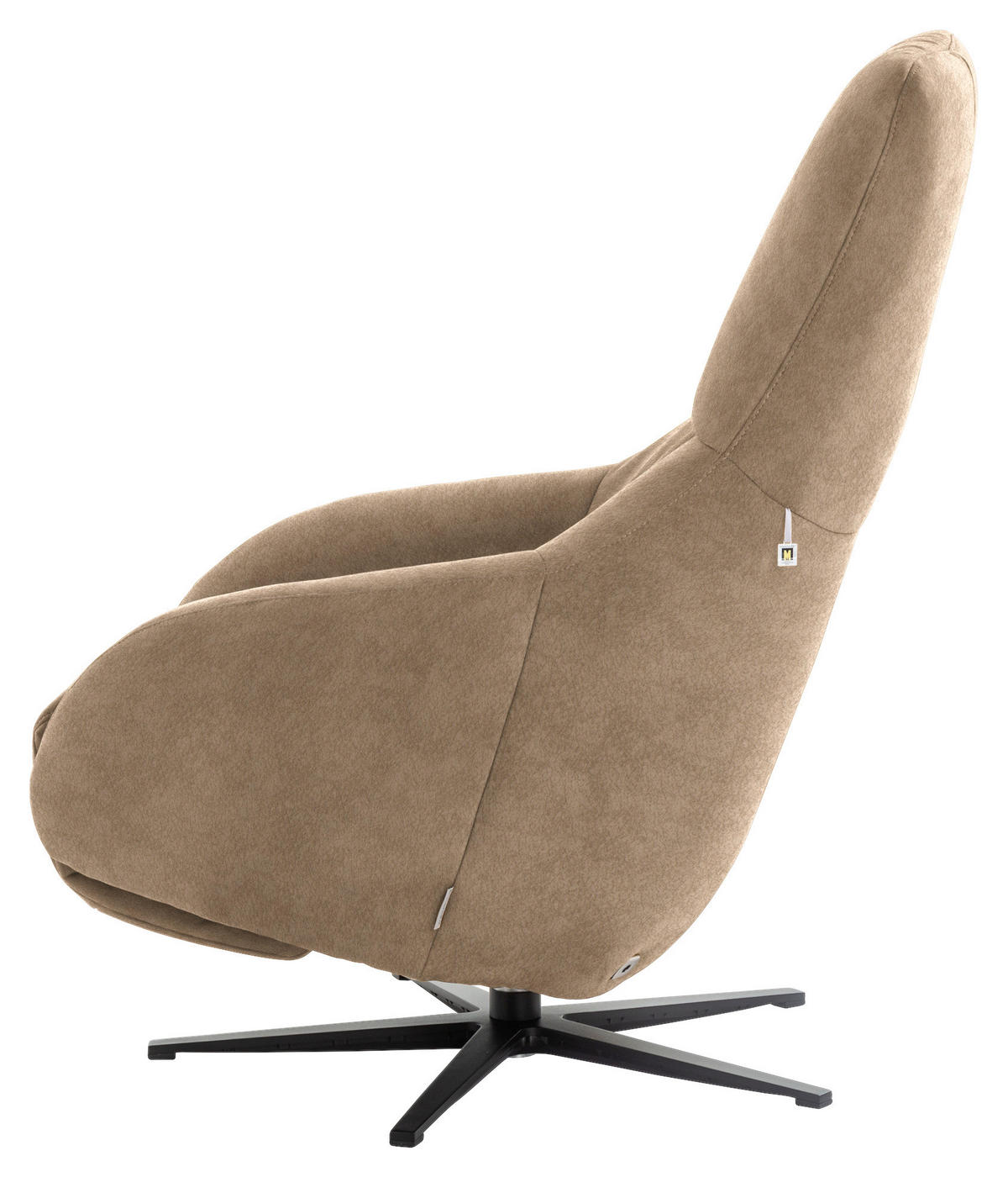 RELAXSESSEL in Textil Sandfarben  - Sandfarben/Schwarz, Design, Textil/Metall (77/108/95cm) - Chilliano