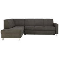 ECKSOFA Grau Flachgewebe  - Chromfarben/Grau, Design, Kunststoff/Textil (198/256cm) - Xora