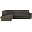 ECKSOFA Grau Flachgewebe  - Chromfarben/Grau, Design, Kunststoff/Textil (198/256cm) - Xora