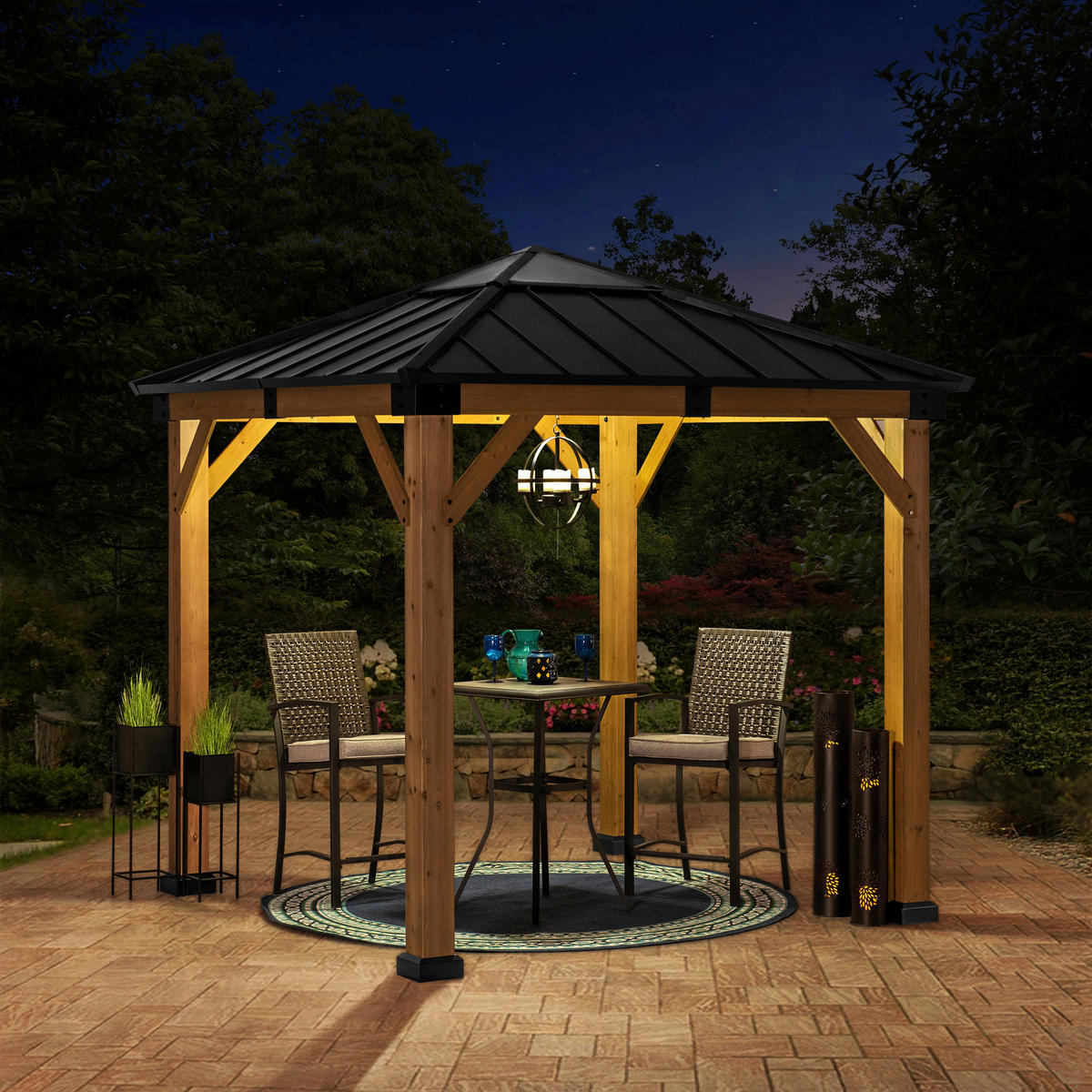 PAVILLON 273/274/273 cm  - Anthrazit, Basics, Holz/Metall (273/274/273cm) - Modante