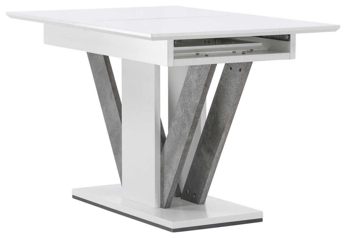 ESSTISCH in Holzwerkstoff 120/80/76 cm  - Weiß/Grau, Design, Holz/Holzwerkstoff (120/80/76cm) - Livetastic