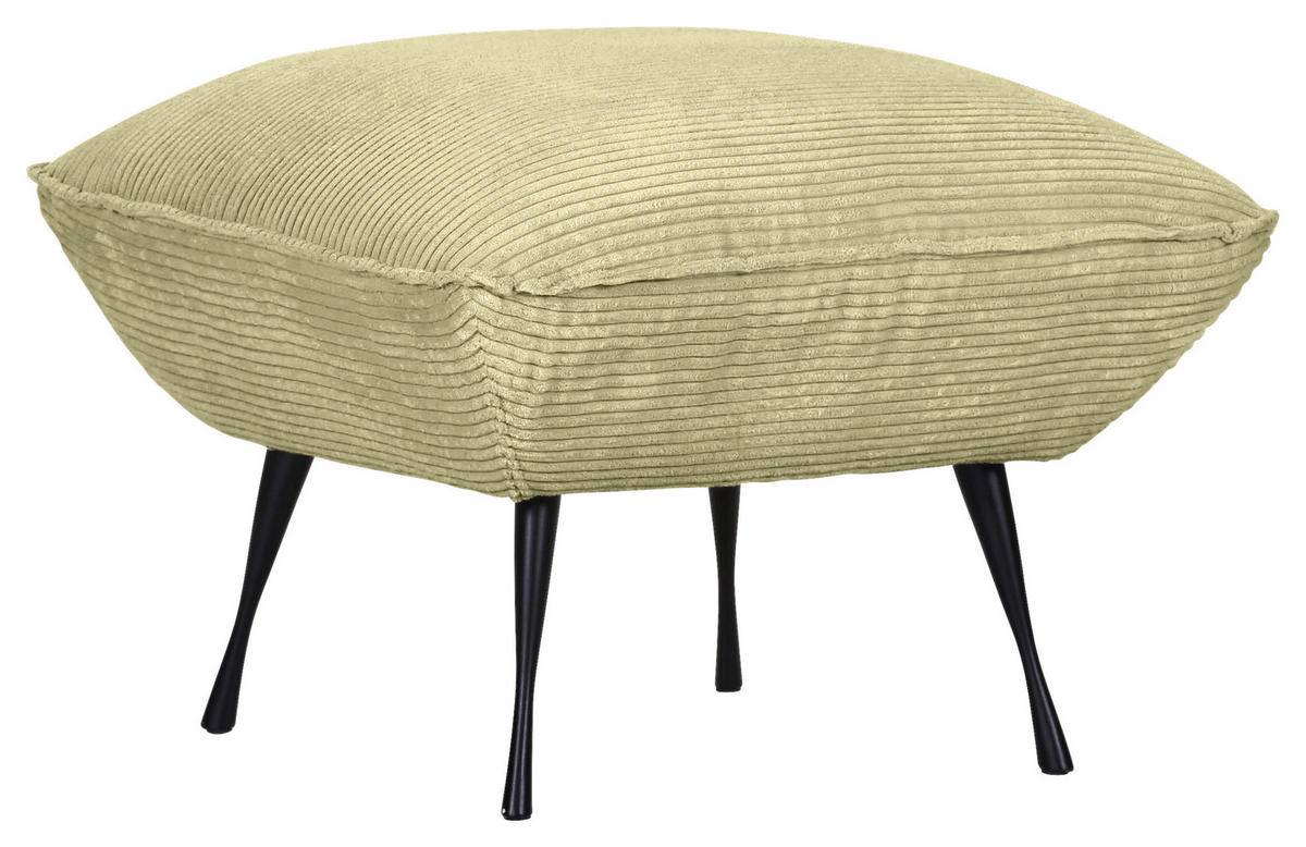 HOCKER in Textil Hellgrün  - Schwarz/Hellgrün, Konventionell, Textil/Metall (60/49/53cm) - MID.YOU